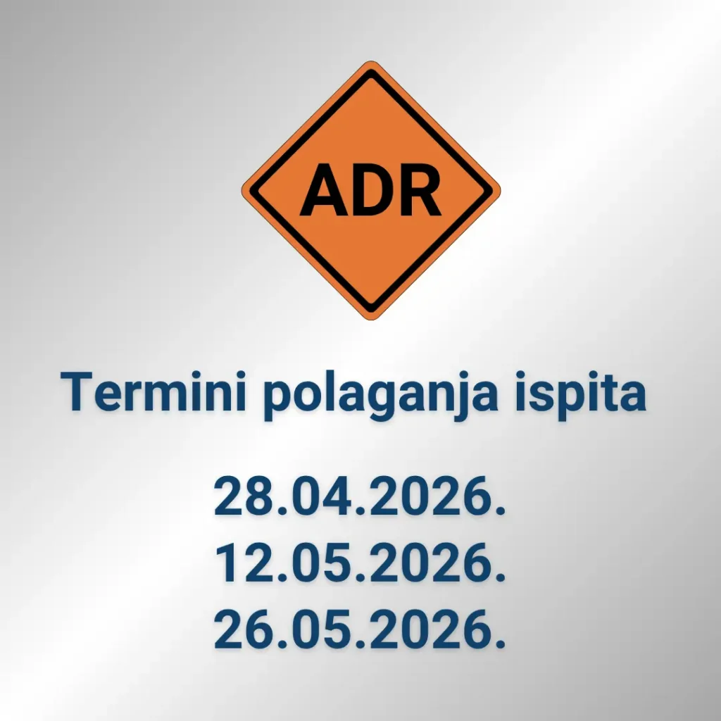 ADR vozači ispit april i maj 2026.