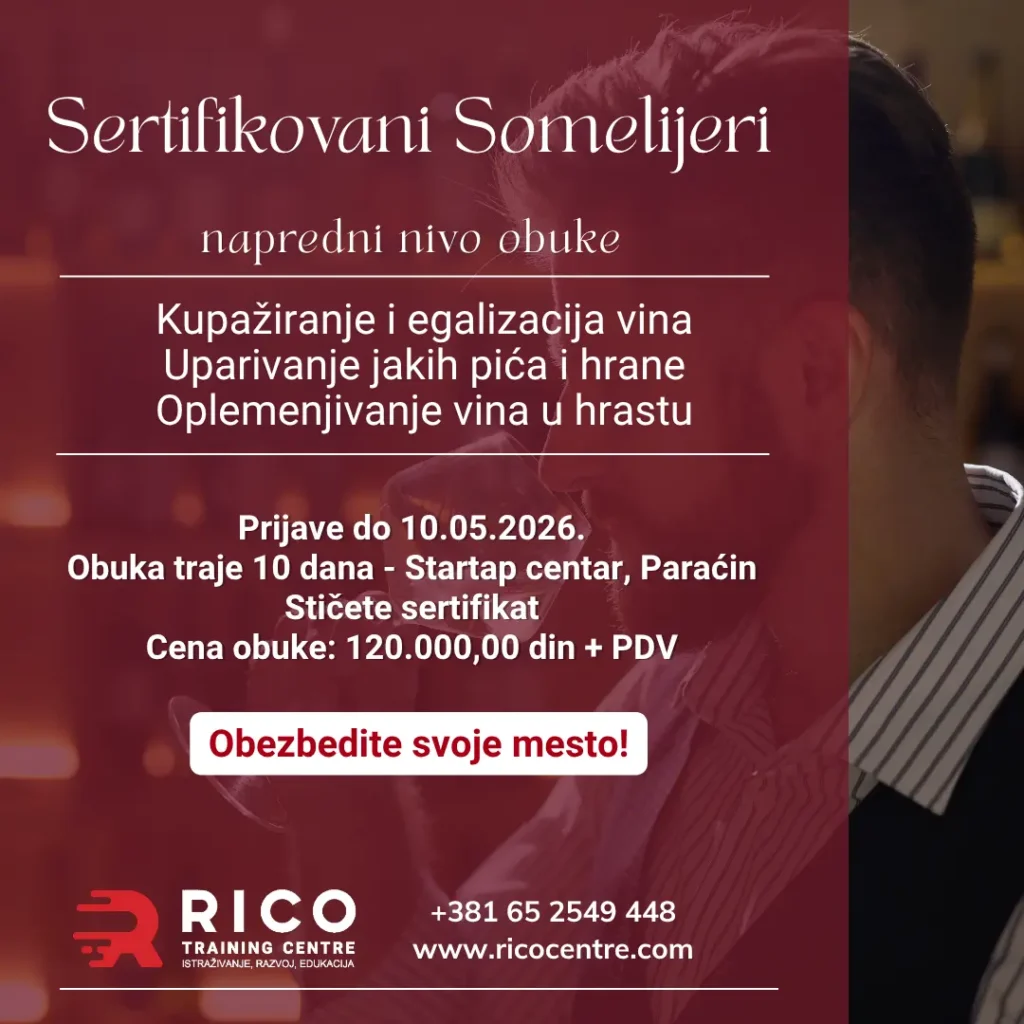 Obuke za somelijere i menadžere u turizmu