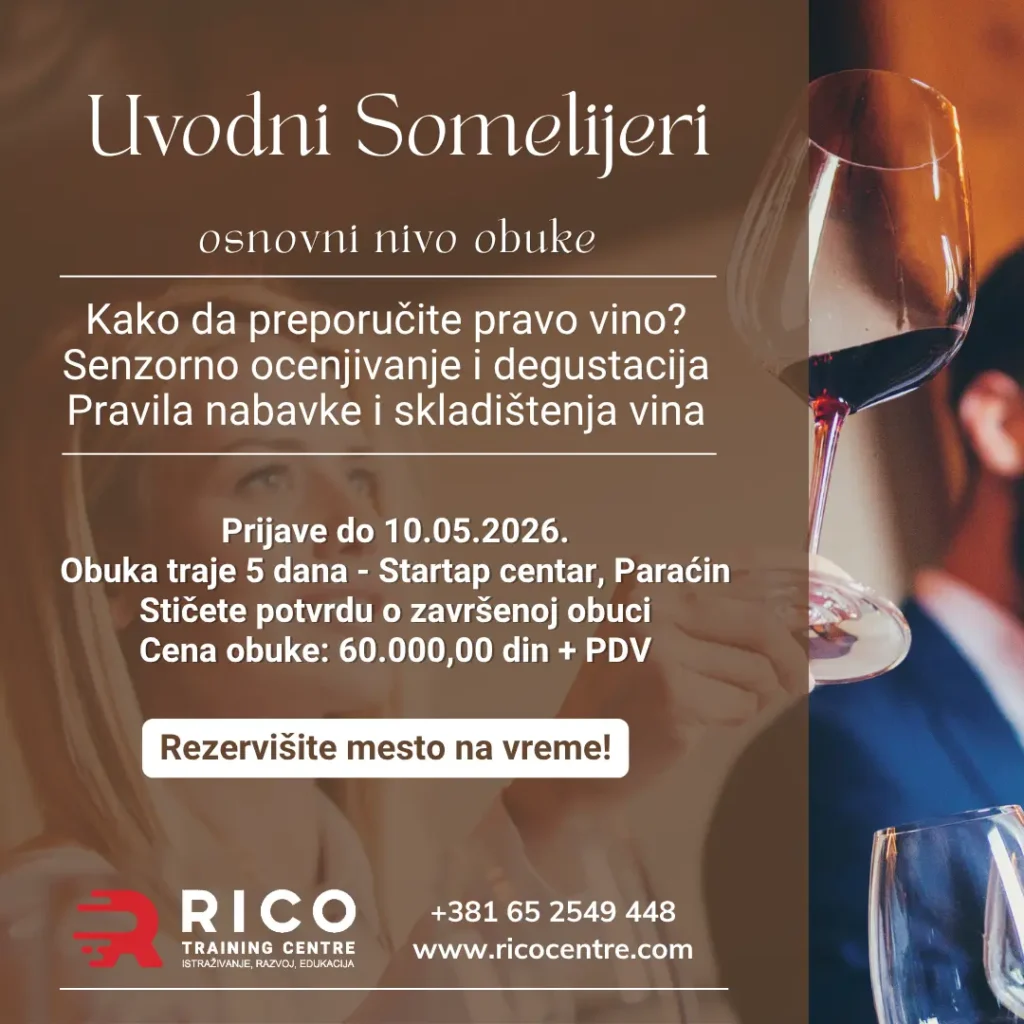 Obuke za somelijere i menadžere u turizmu