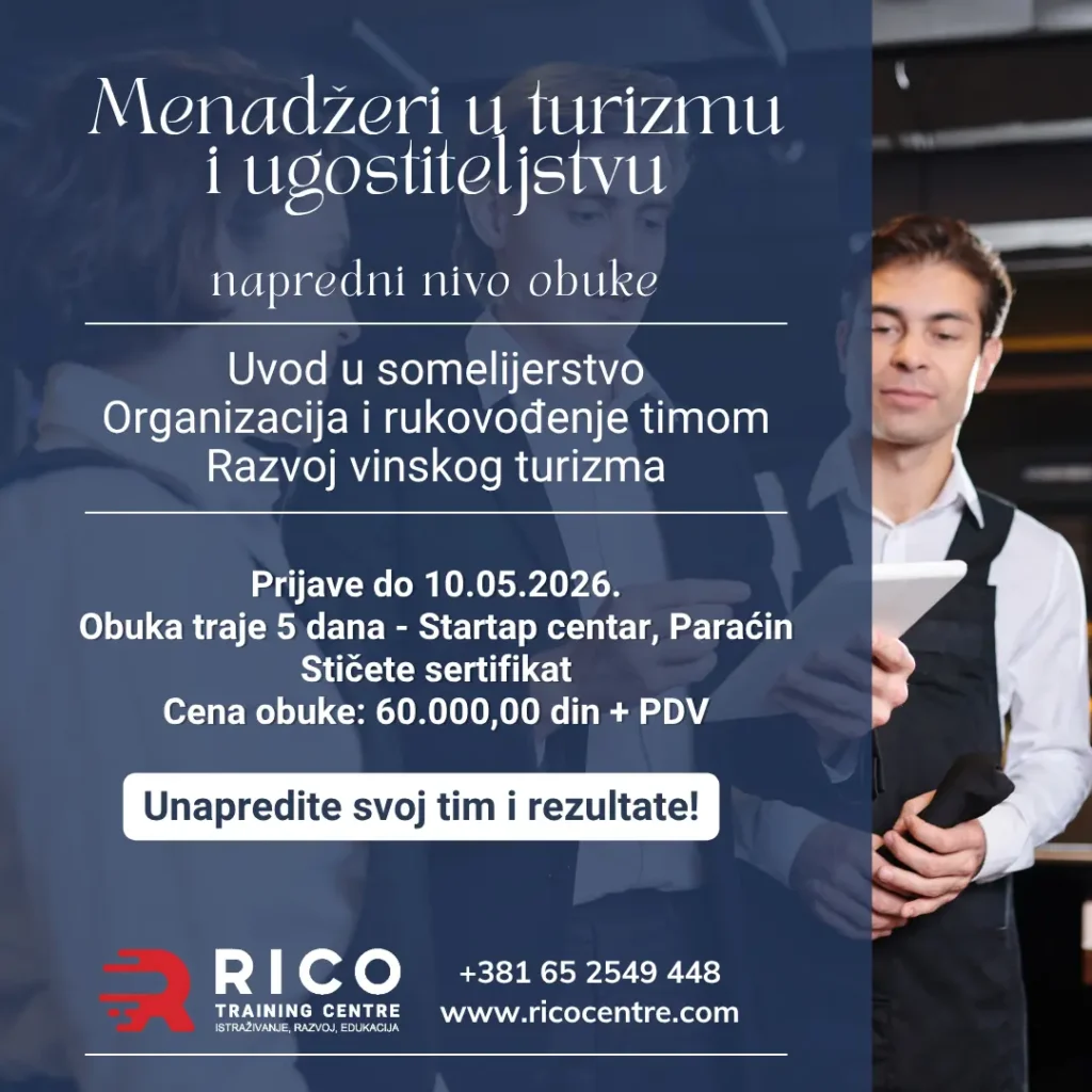 Obuke za somelijere i menadžere u turizmu