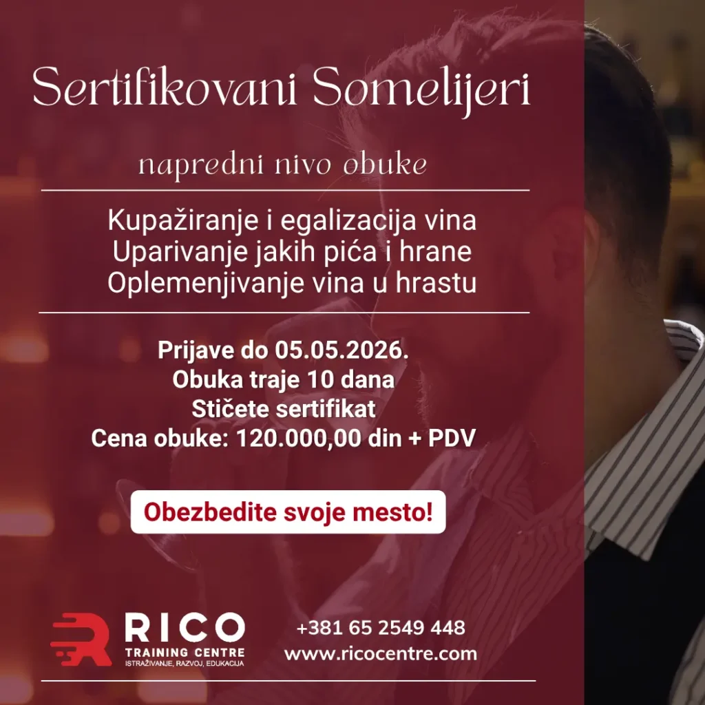 Obuke za somelijere i menadžere u turizmu