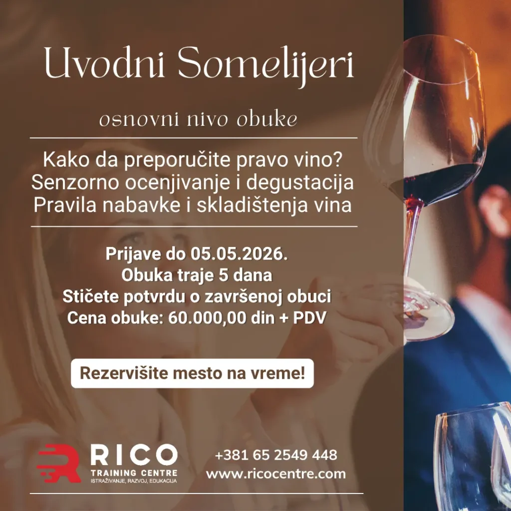 Obuke za somelijere i menadžere u turizmu